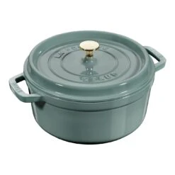 Staub Cocotte 20 Cm, Rund, Eukalyptus, Støbejern