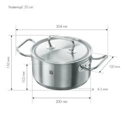 Zwilling Gryde 20 Cm, 18/10 Rustfrit Stål -Zwilling Butik 40912 200 0 3