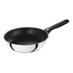 Stegepande Højsidet 24 Cm, 18/10 Rustfrit Stål, Sølv-Sort